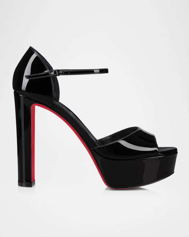 Sandaloo Patent Red Sole Platform Sandals